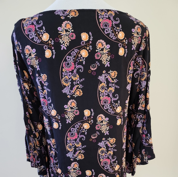 Harlow & Rose Bell Sleeve Boho Gypsie Top Size Large - Picture 4 of 6